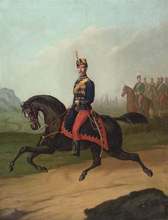 Constantin Lecca Portrait of a Romanian cavalry officer oil painting image